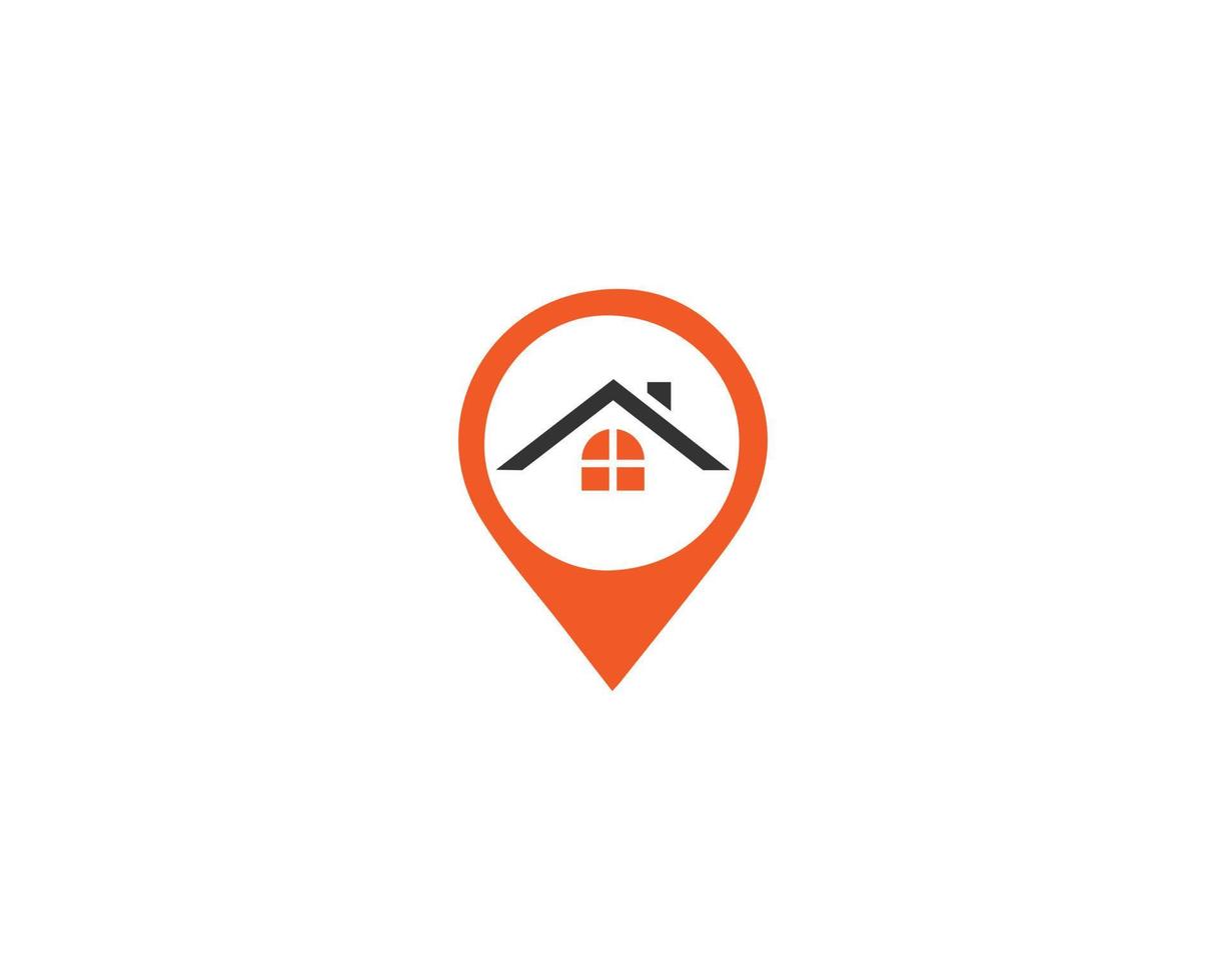 Minimalist Real Estate Home Agency Logo Icon Design With Location Symbol  Vector Templates.