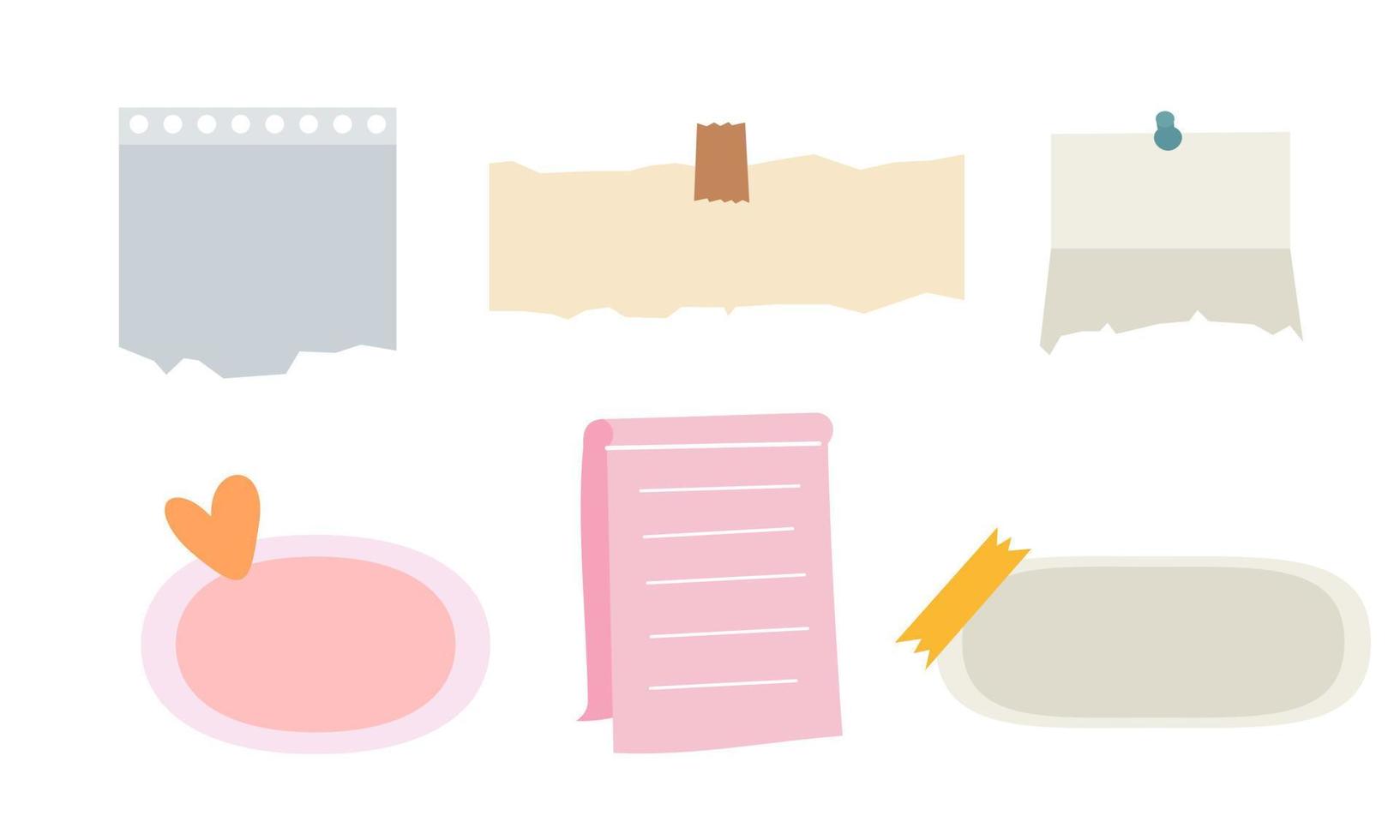 Collection of sticky note illustrations vector