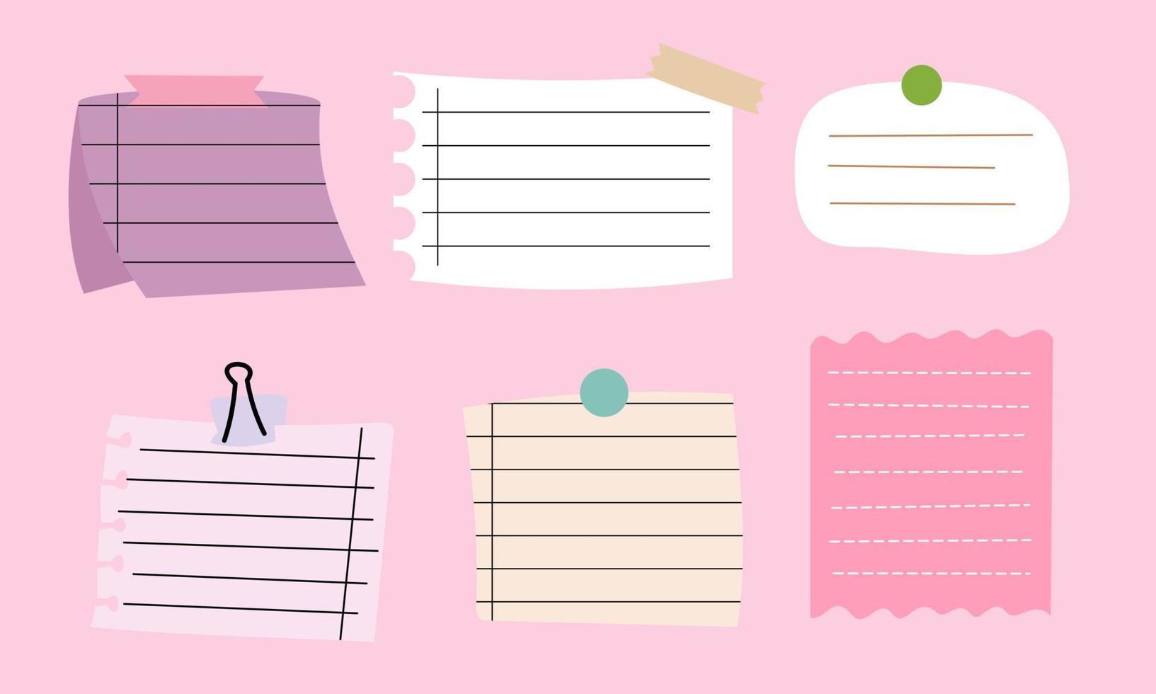 Collection of sticky note illustrations vector