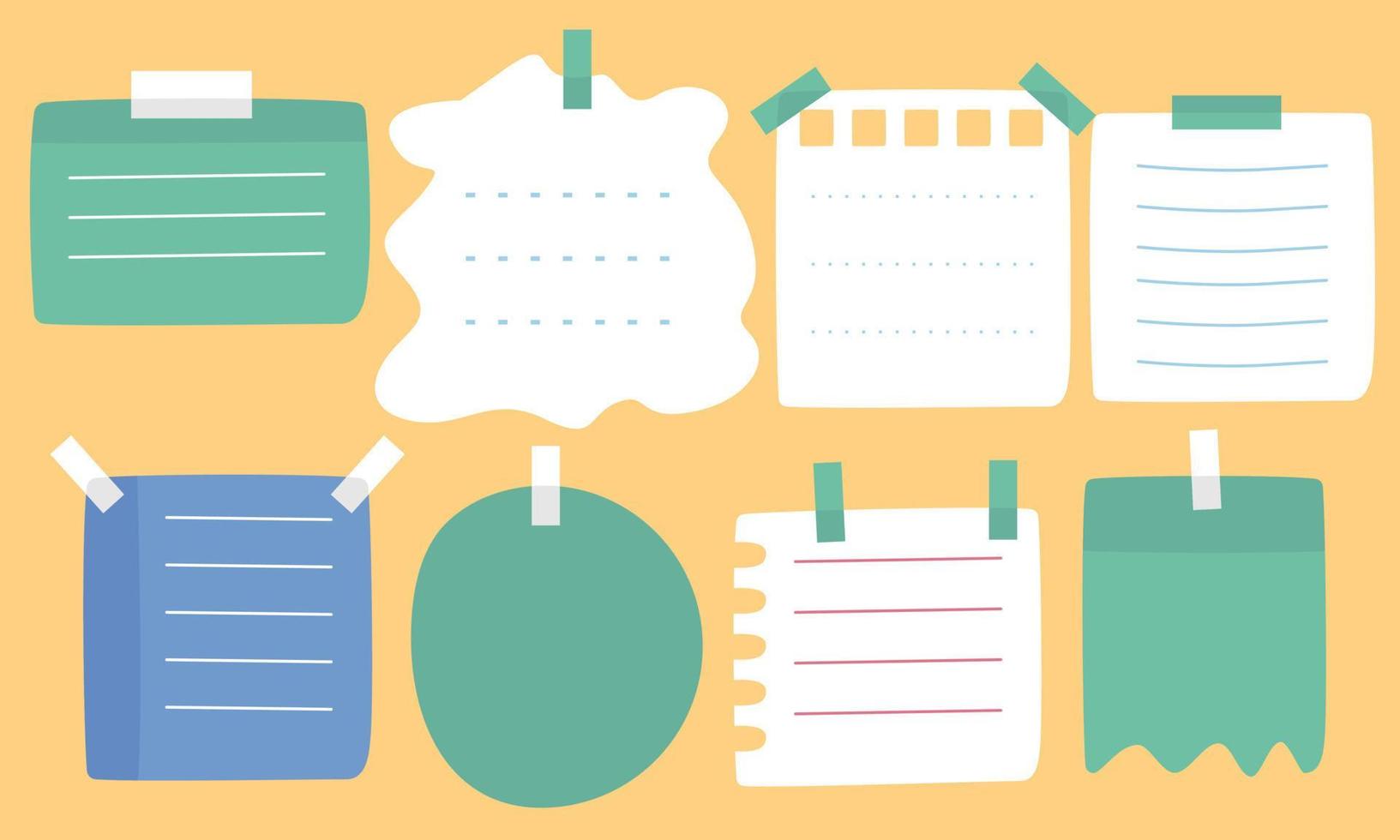 Collection of sticky note illustrations vector