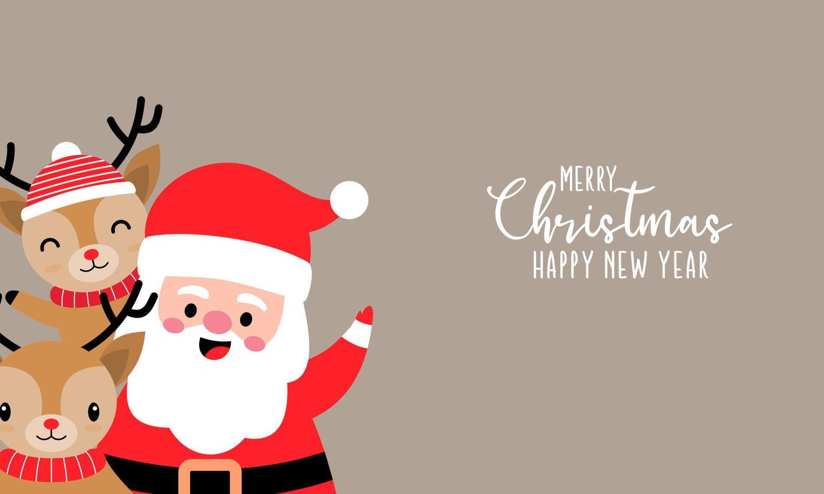 Santa claus and deer background, christmas day vector