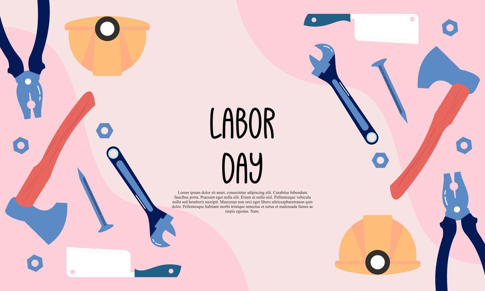 Hand drawn labor day background vector illustration