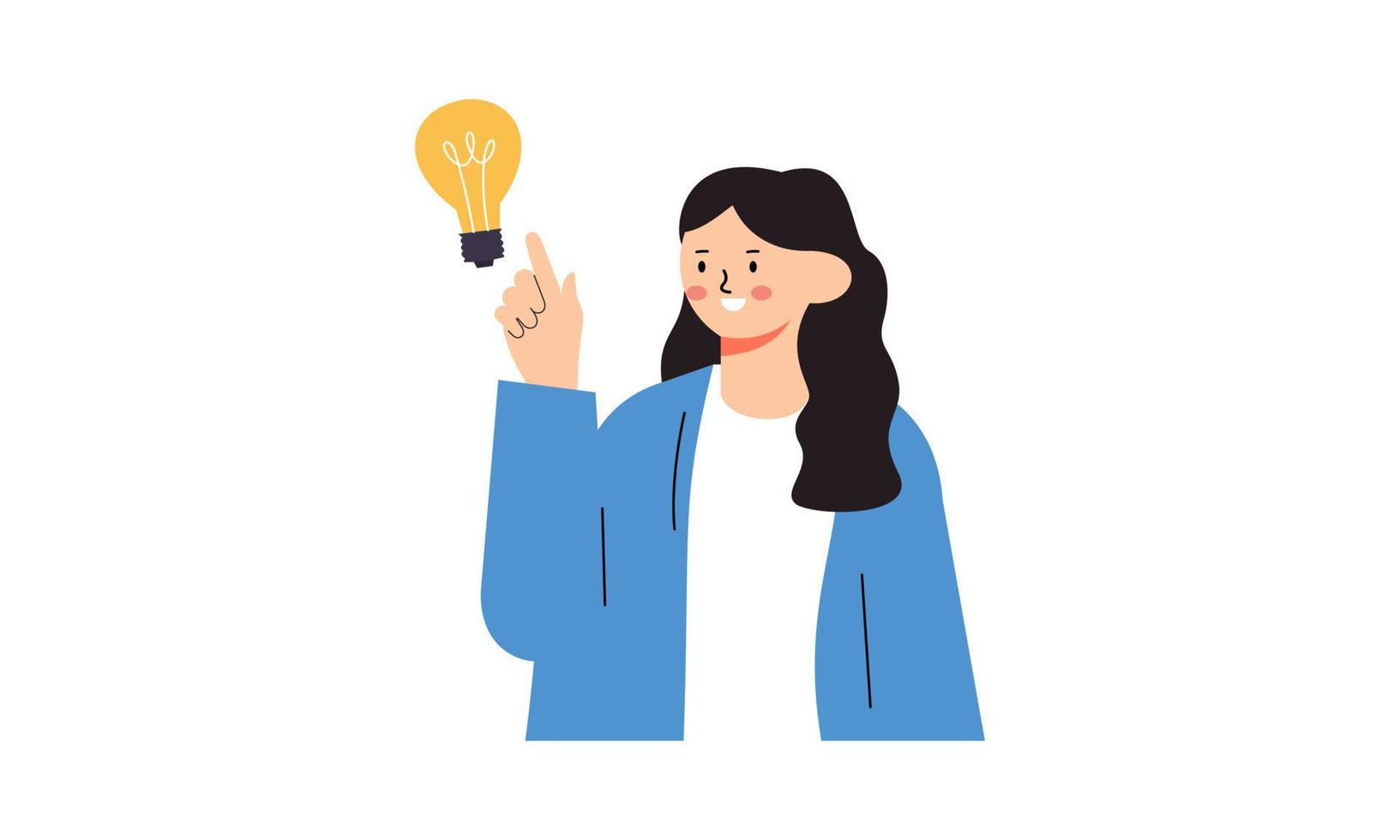 People shows gesture of a great idea creativity thinking concept vector