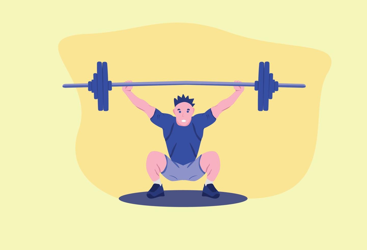 person illustration vector design lifting weights