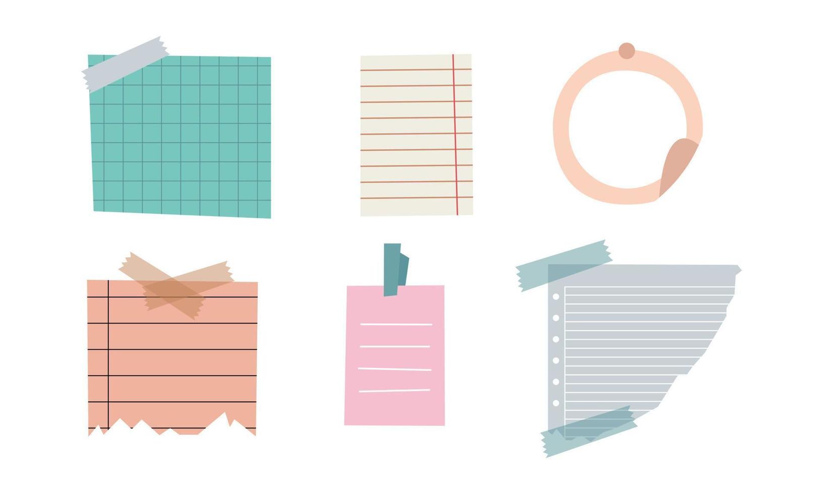 Collection of sticky note illustrations vector