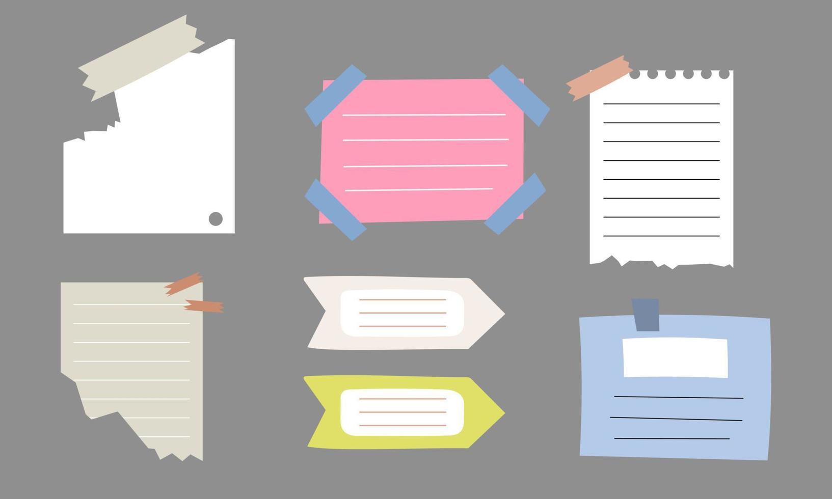 Collection of sticky note illustrations vector