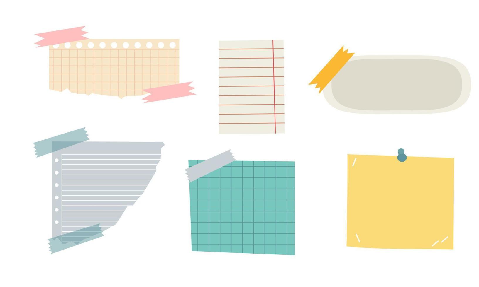 Collection of sticky note illustrations vector