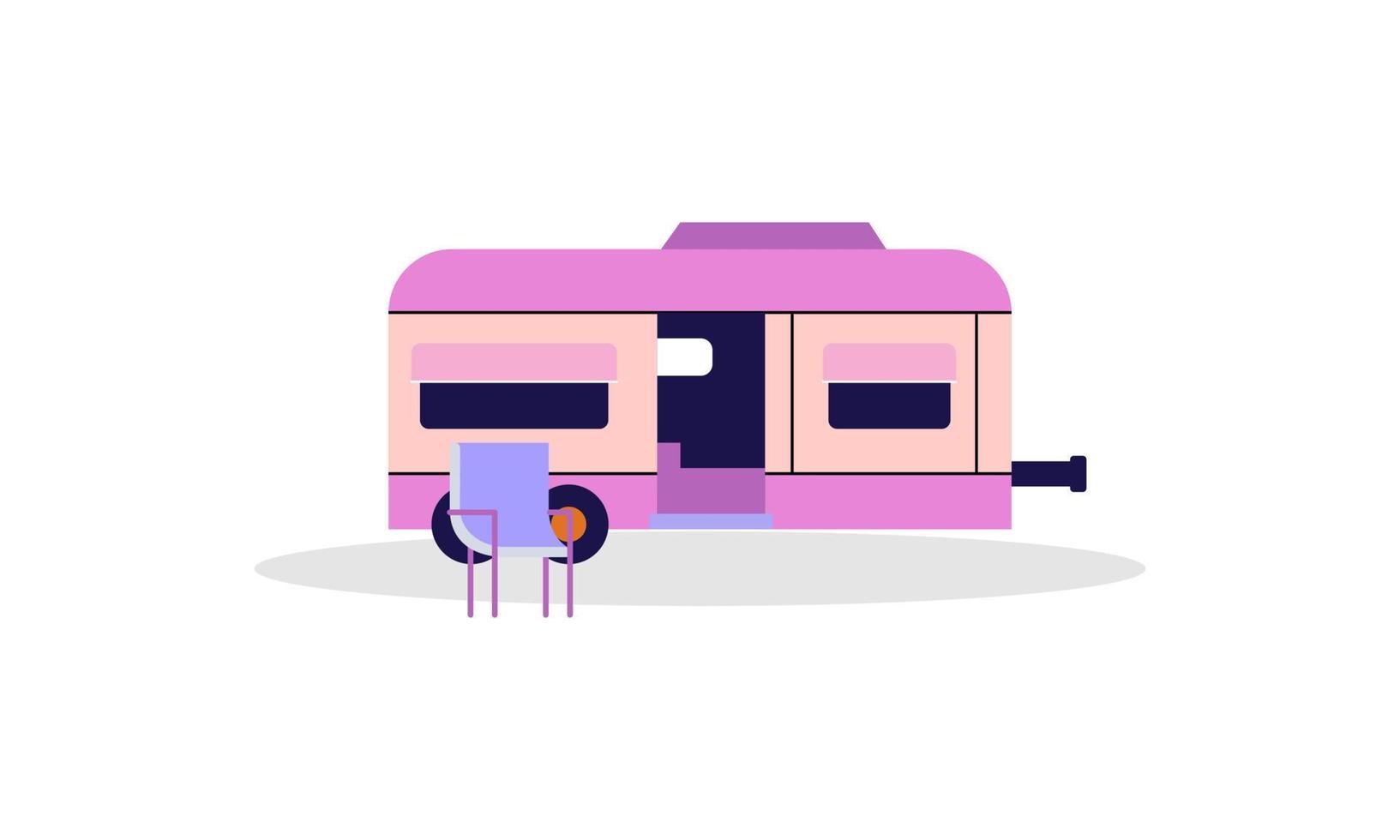 Campervan caravan logo design vector illustration