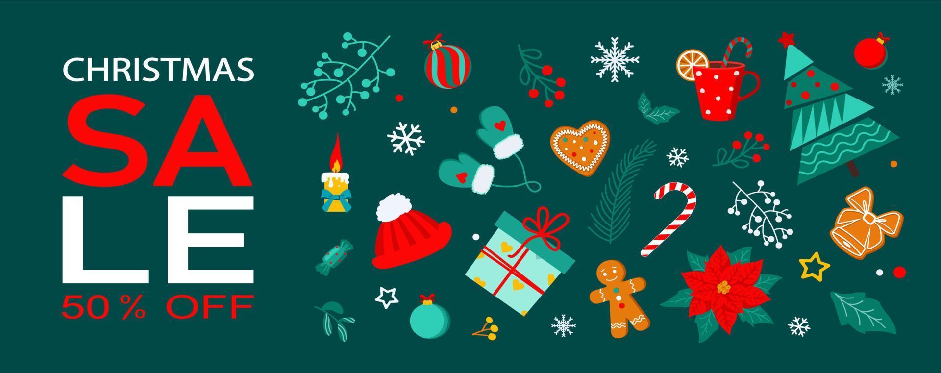Christmas sale season design template vector