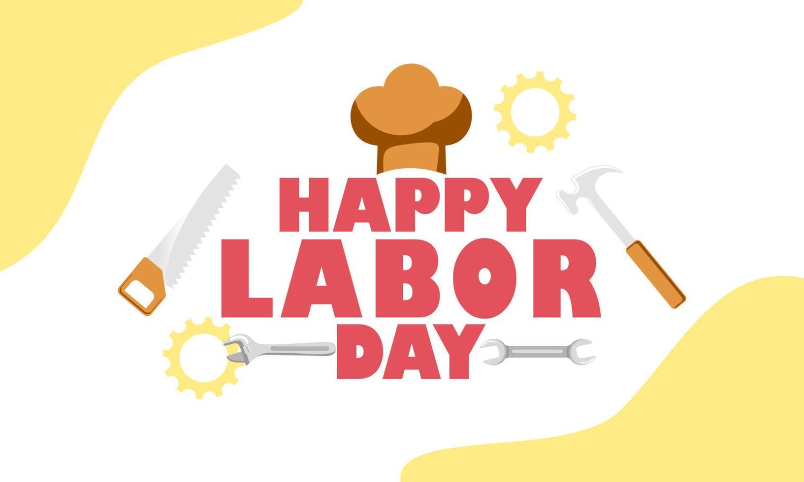 Hand drawn labor day background vector illustration