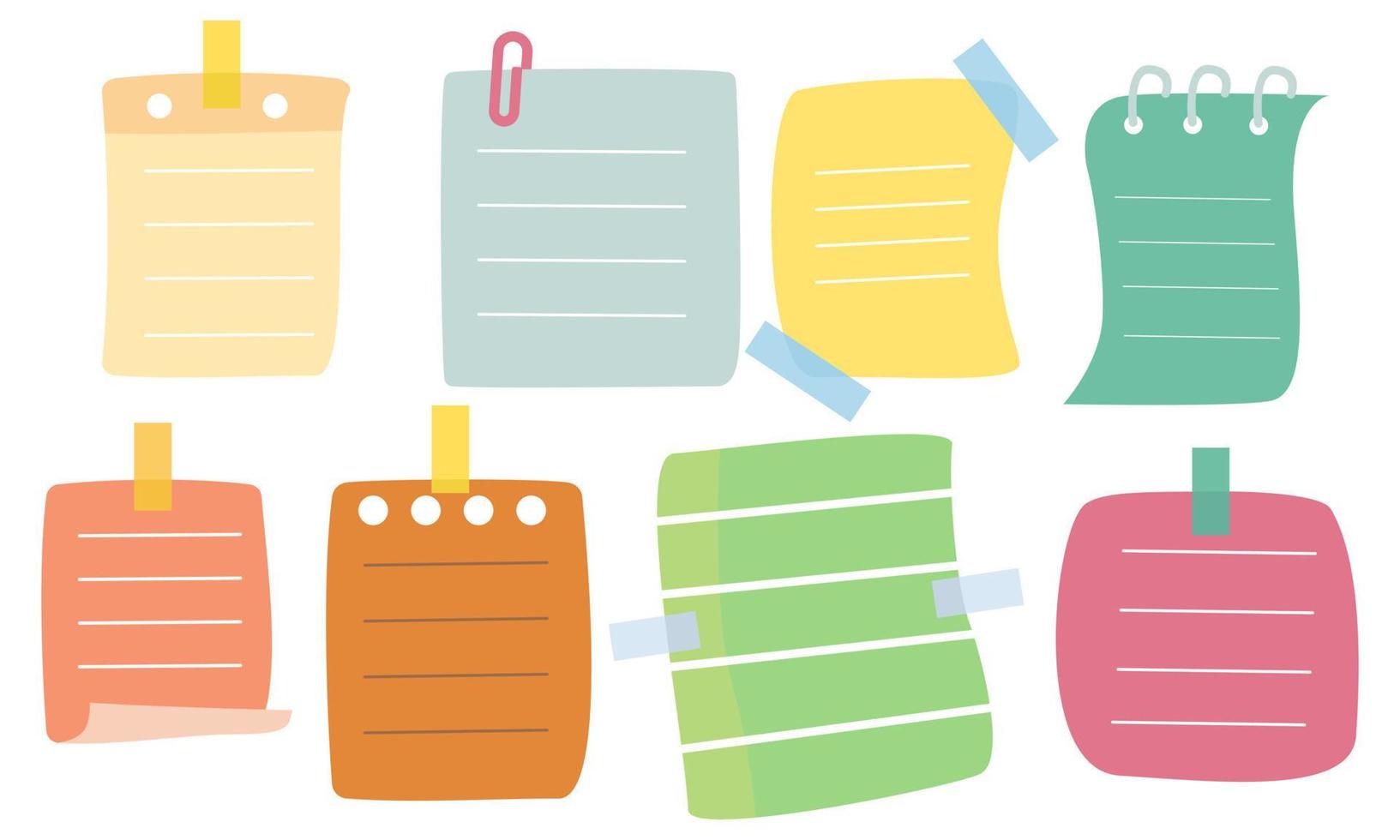 Collection of sticky note illustrations vector