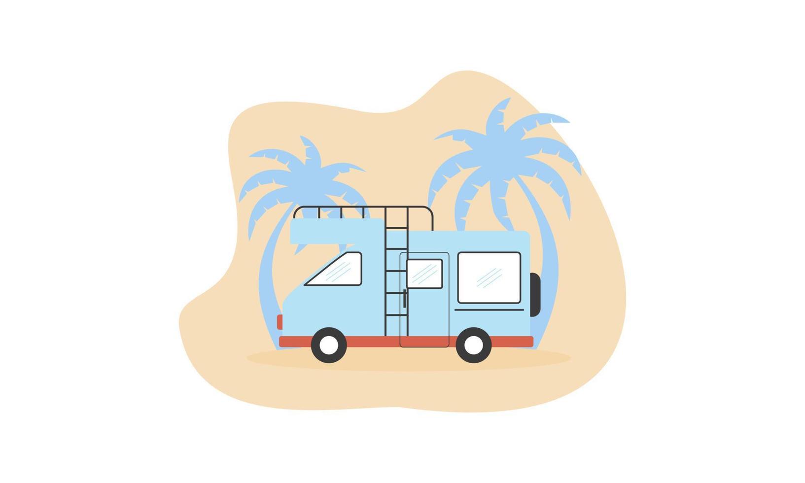 Campervan caravan logo design vector illustration