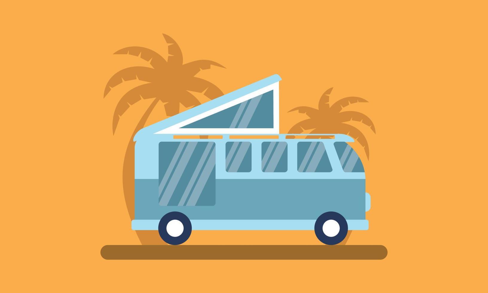 Campervan caravan logo design vector illustration