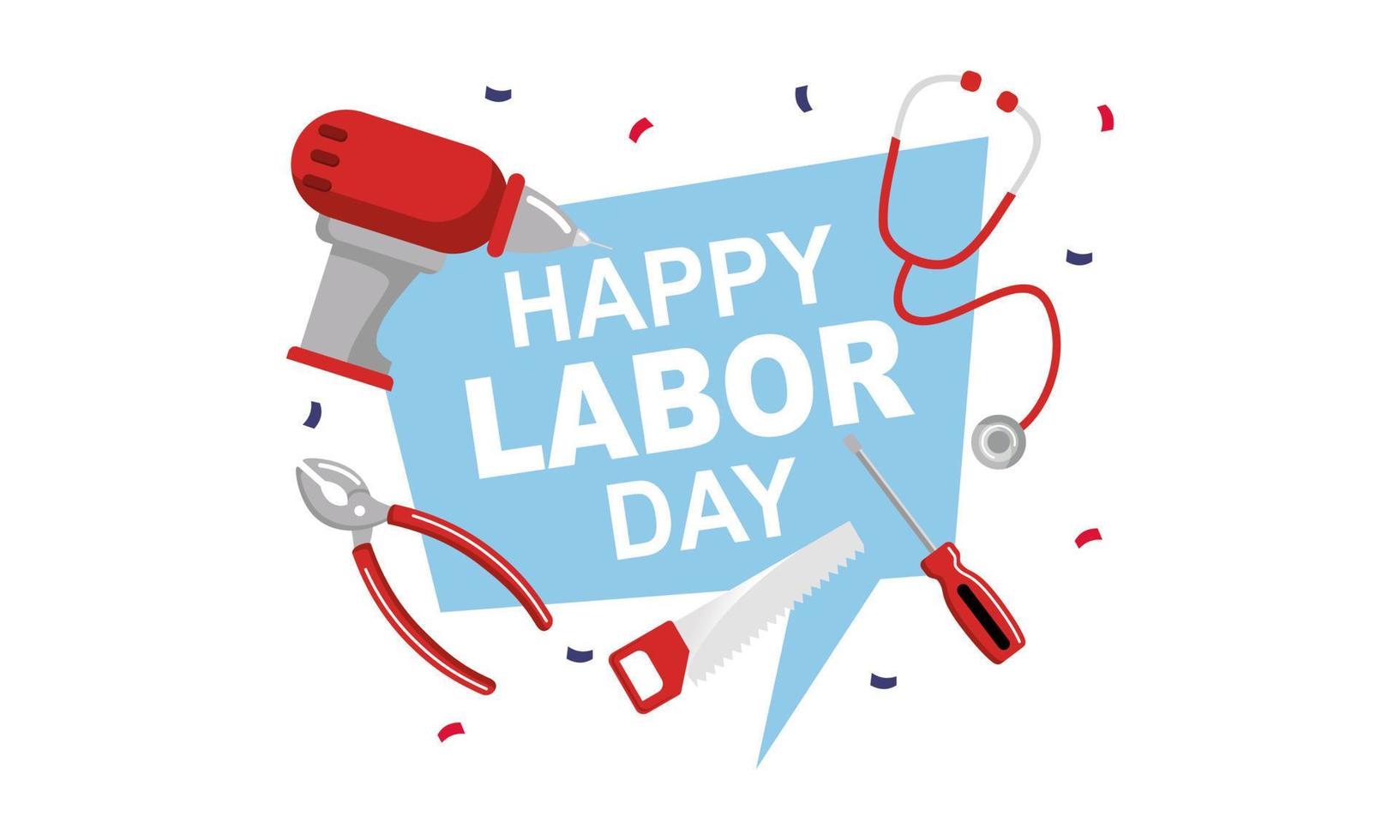 Hand drawn labor day background vector illustration