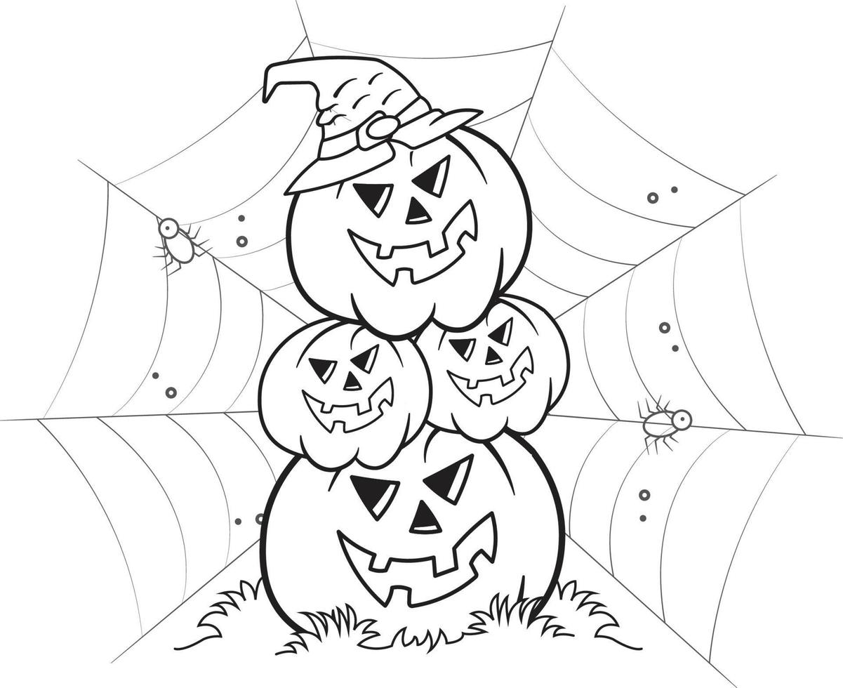 Halloween Background Colouring Page vector