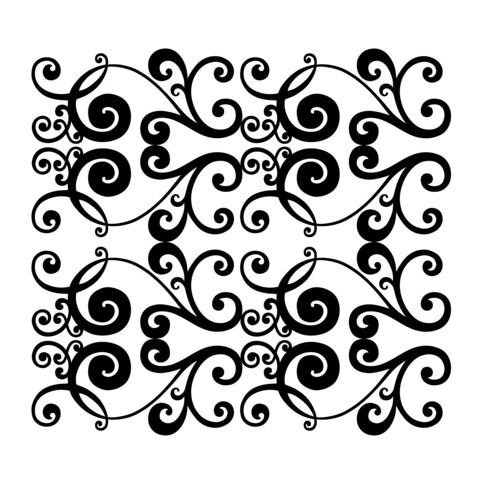 Remolino de ornamento de pergamino barroco vintage de damasco vectorial. remolino del escudo heráldico del monograma victoriano. retro floral patrón de hojas frontera follaje antiguo acanto caligrafía grabado tatuaje. patrones sin fisuras vector