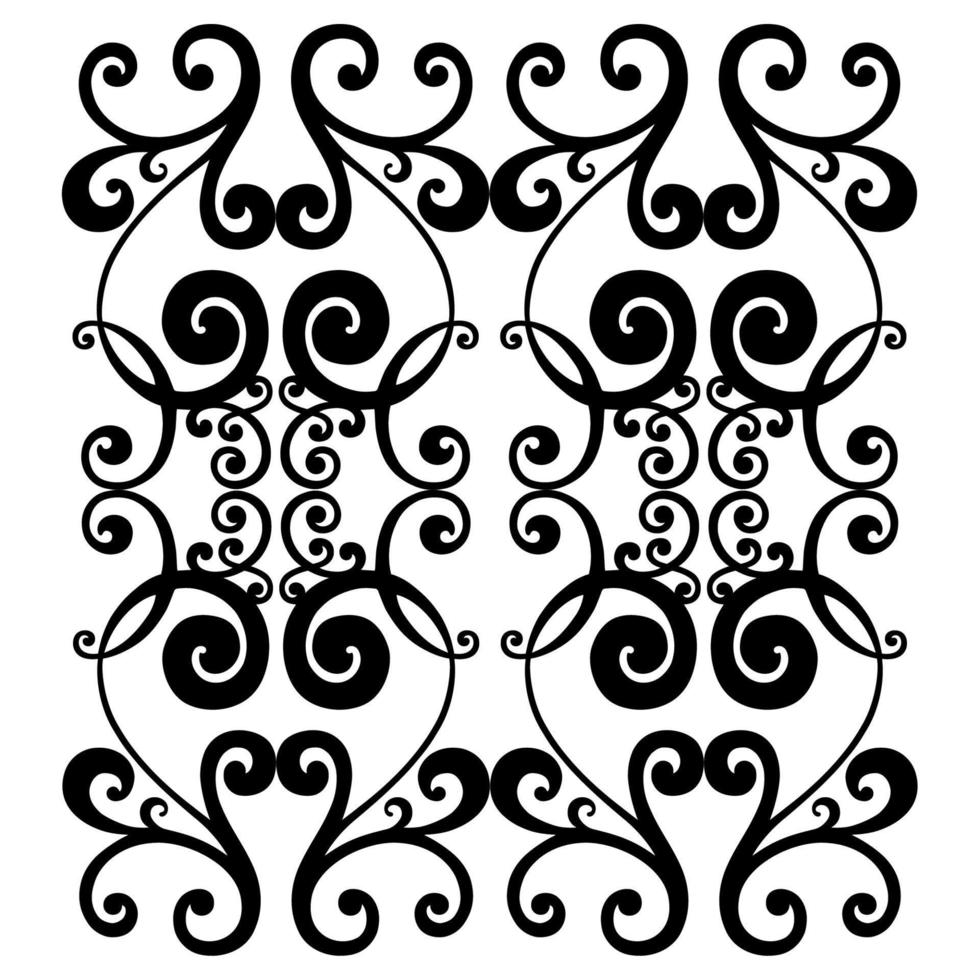 Remolino de ornamento de pergamino barroco vintage de damasco vectorial. remolino del escudo heráldico del monograma victoriano. retro floral patrón de hojas frontera follaje antiguo acanto caligrafía grabado tatuaje. patrones sin fisuras vector