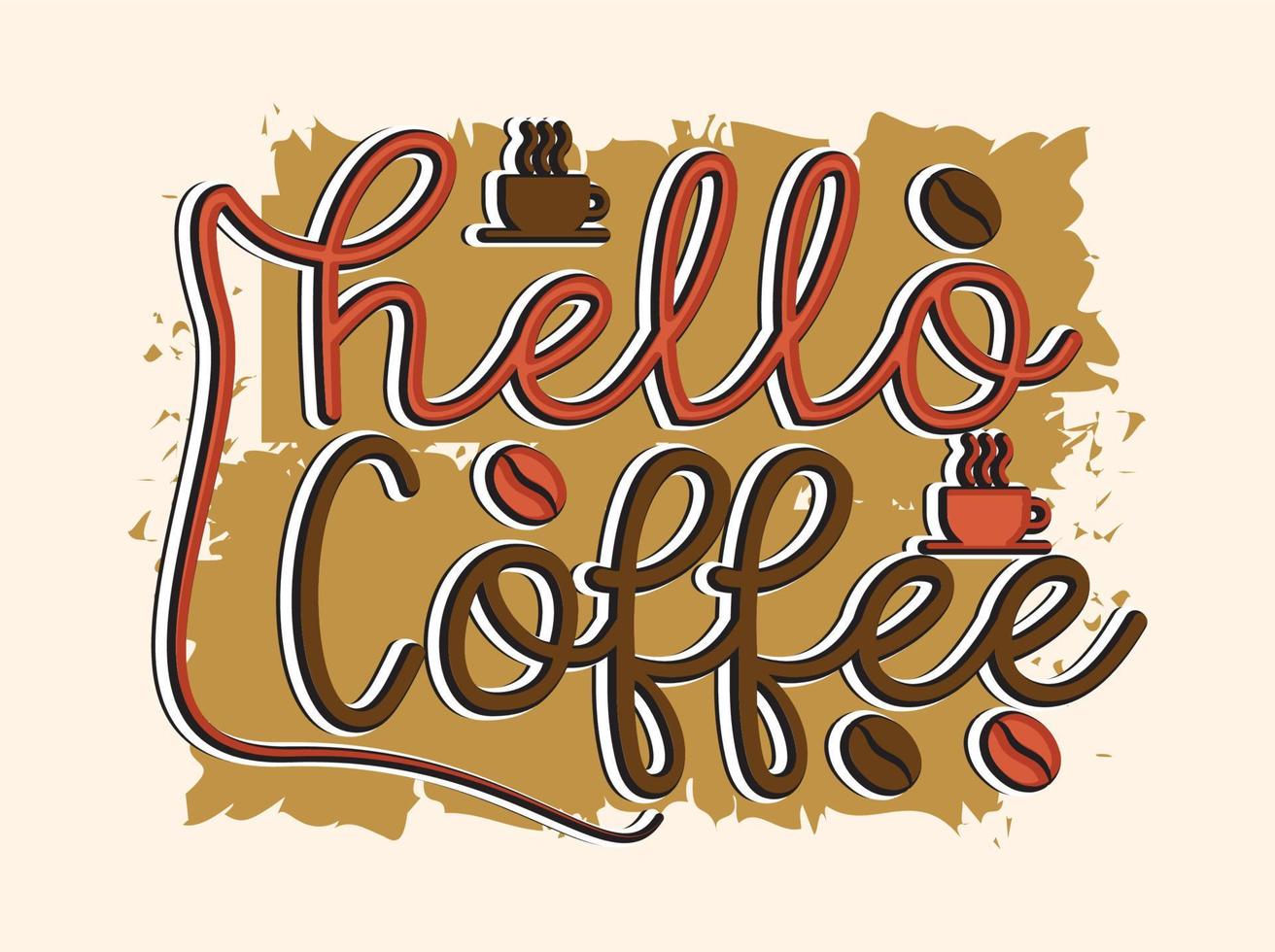 diseño de camisetas de café de moda, tipografía vintage y arte de letras, eslogan retro vector