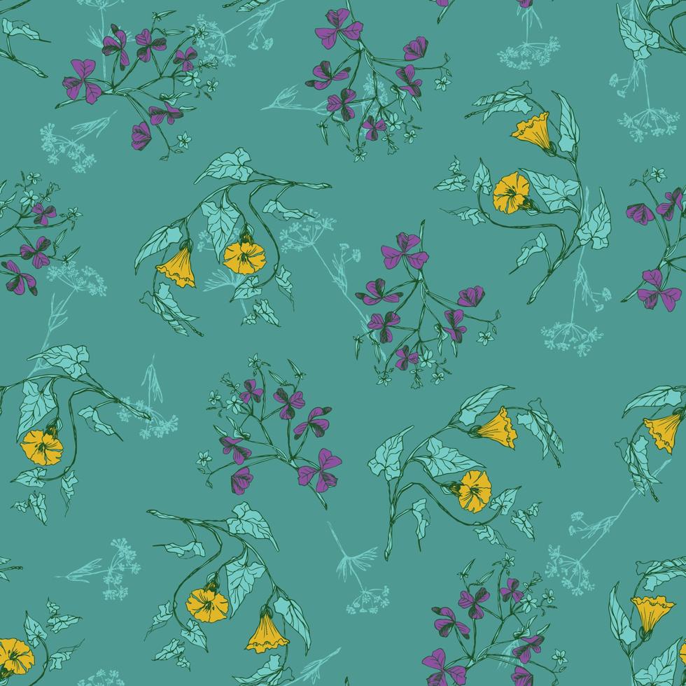 Creeper leaves Floral Patttern.Seamless Floral Pattern in vector. vector