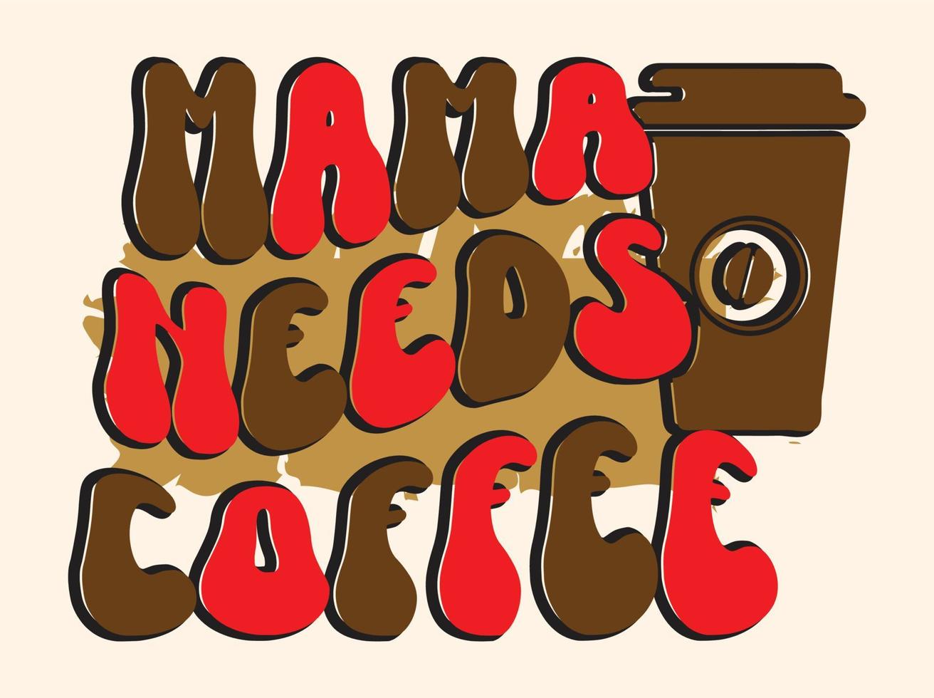 diseño de camisetas de café de moda, tipografía vintage y arte de letras, eslogan retro vector