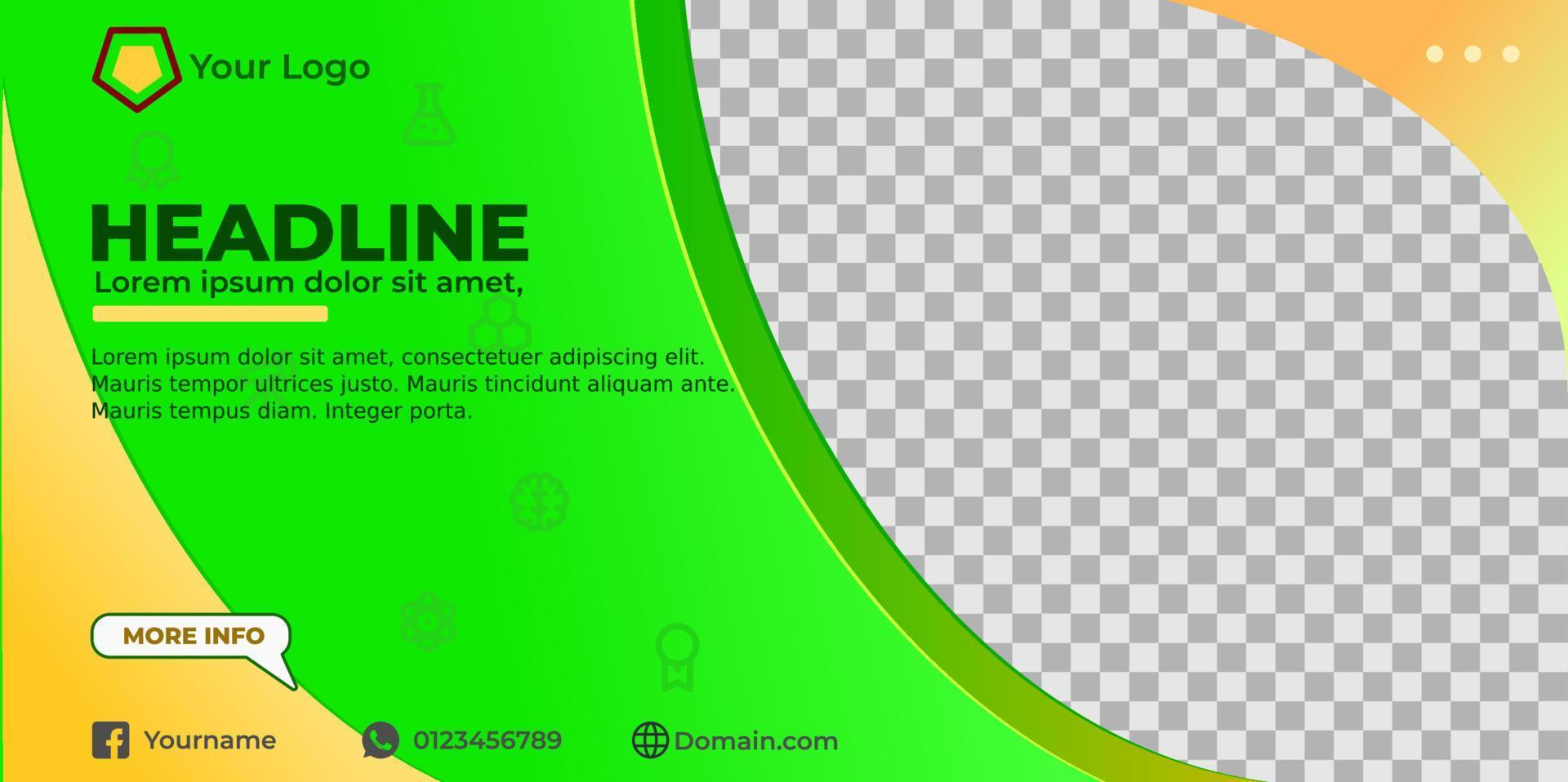 banner color verde forma simple vector