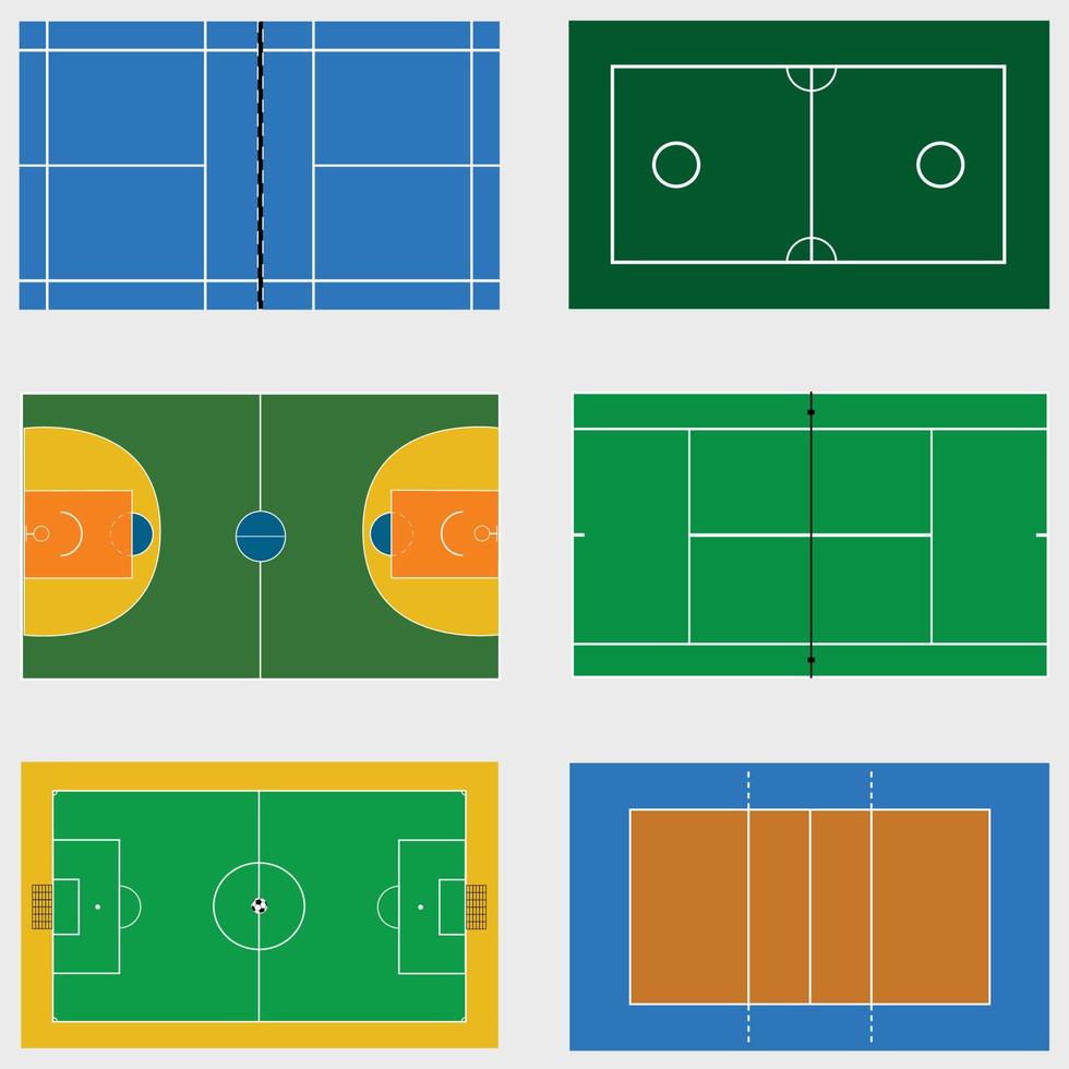 juego de vectores de cancha deportiva