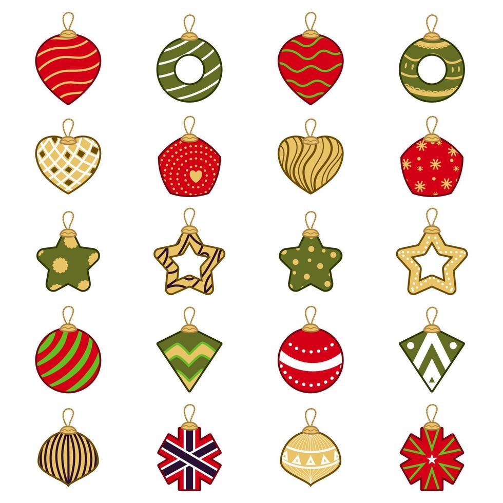 Christmas ball vector element set