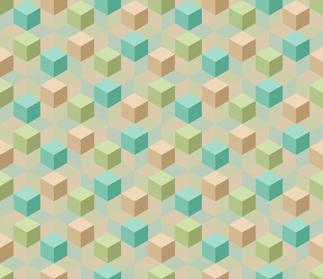 Seamless Cube Hexagon Shape Background Pattern Pastel Tones vector