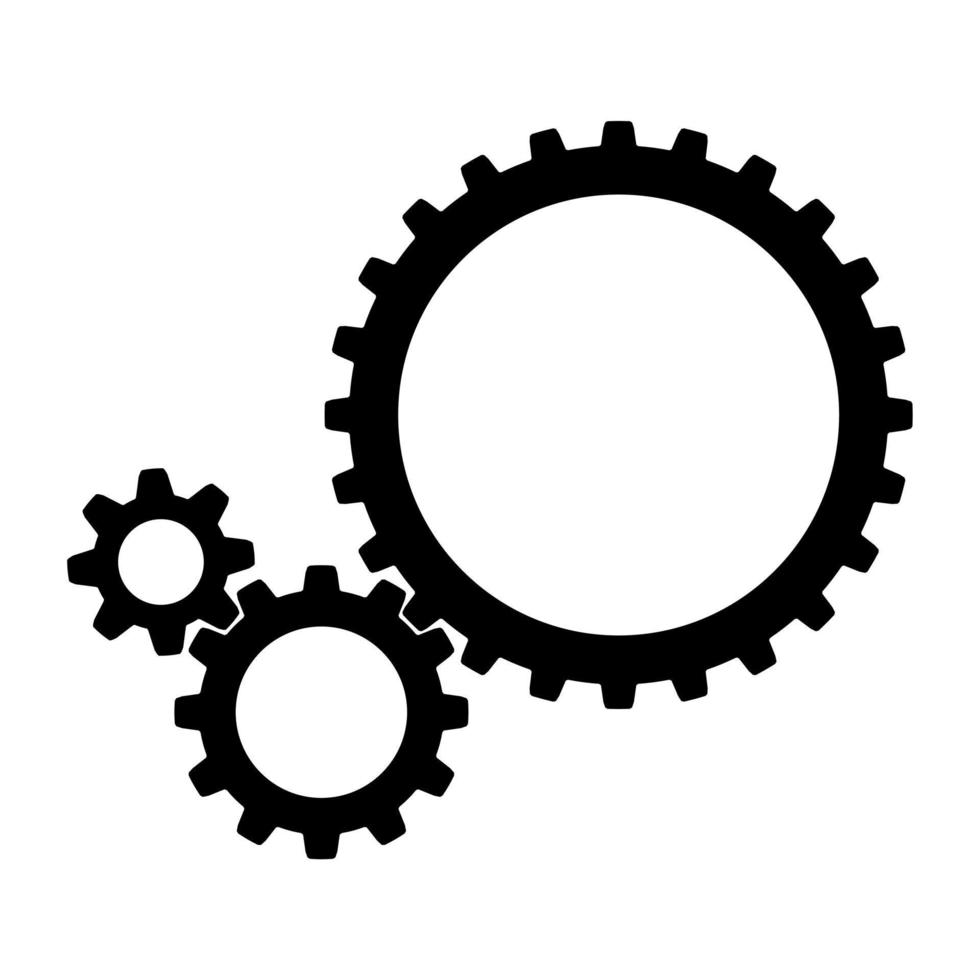 3 tamaños de ruedas dentadas mecánicas sml gears vector