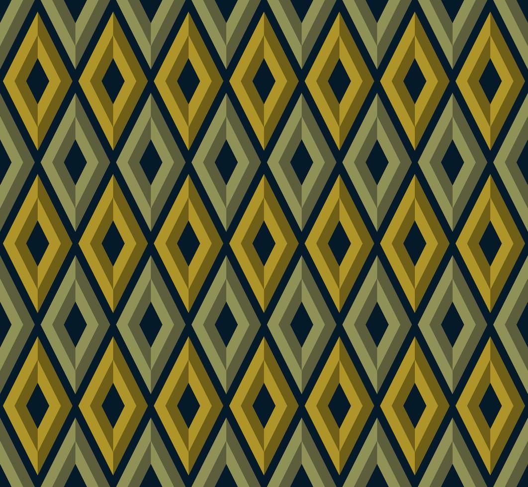 Seamless Diamond Shape Background Pattern Green Yellow vector