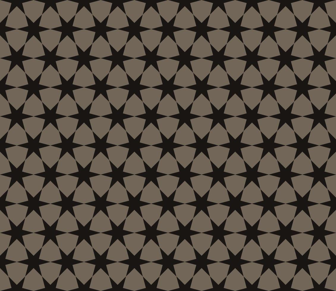 Black Six-pointed Star Pattern Seamless Brown Background vector