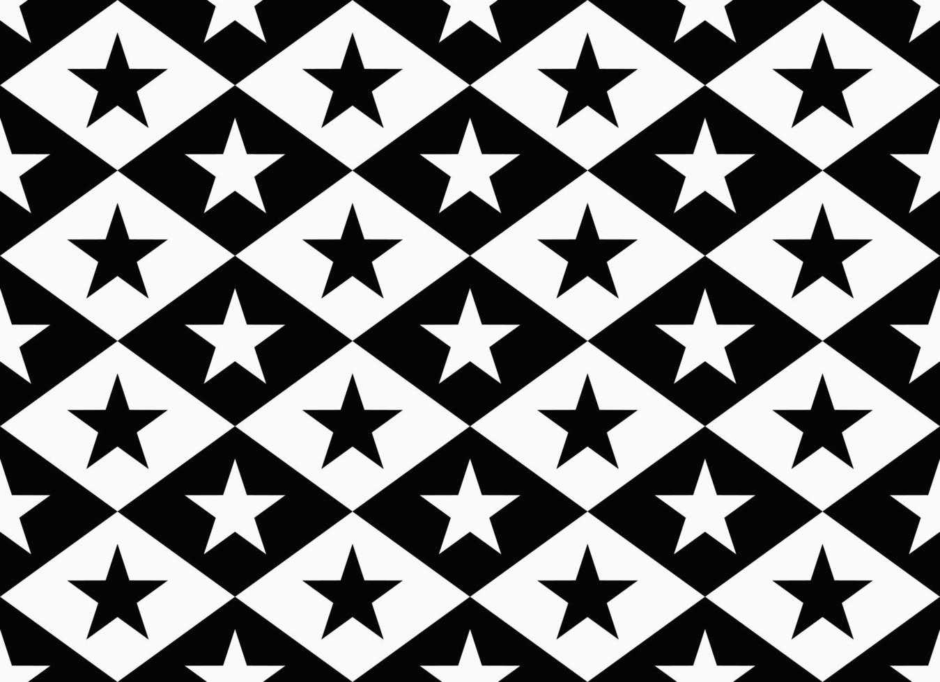 Seamless Background Pattern Five Pointed Star Black White vector