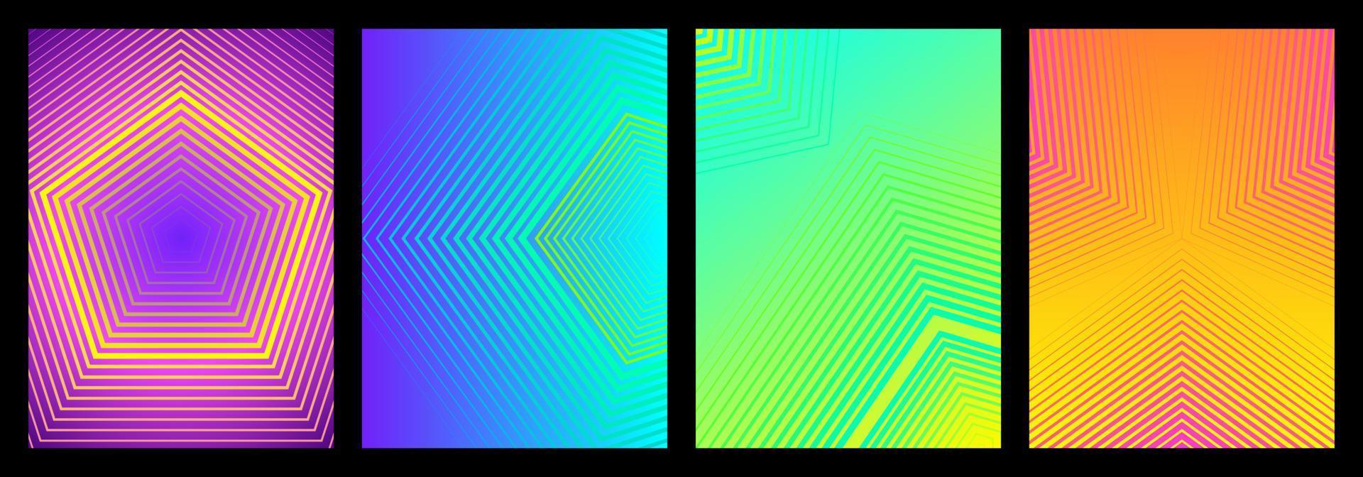 Pentagon linear design background collection vector