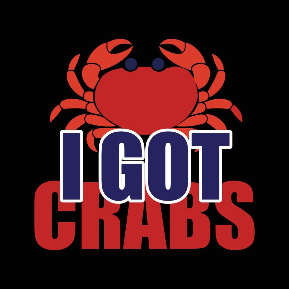 Crab T-shirt design vector