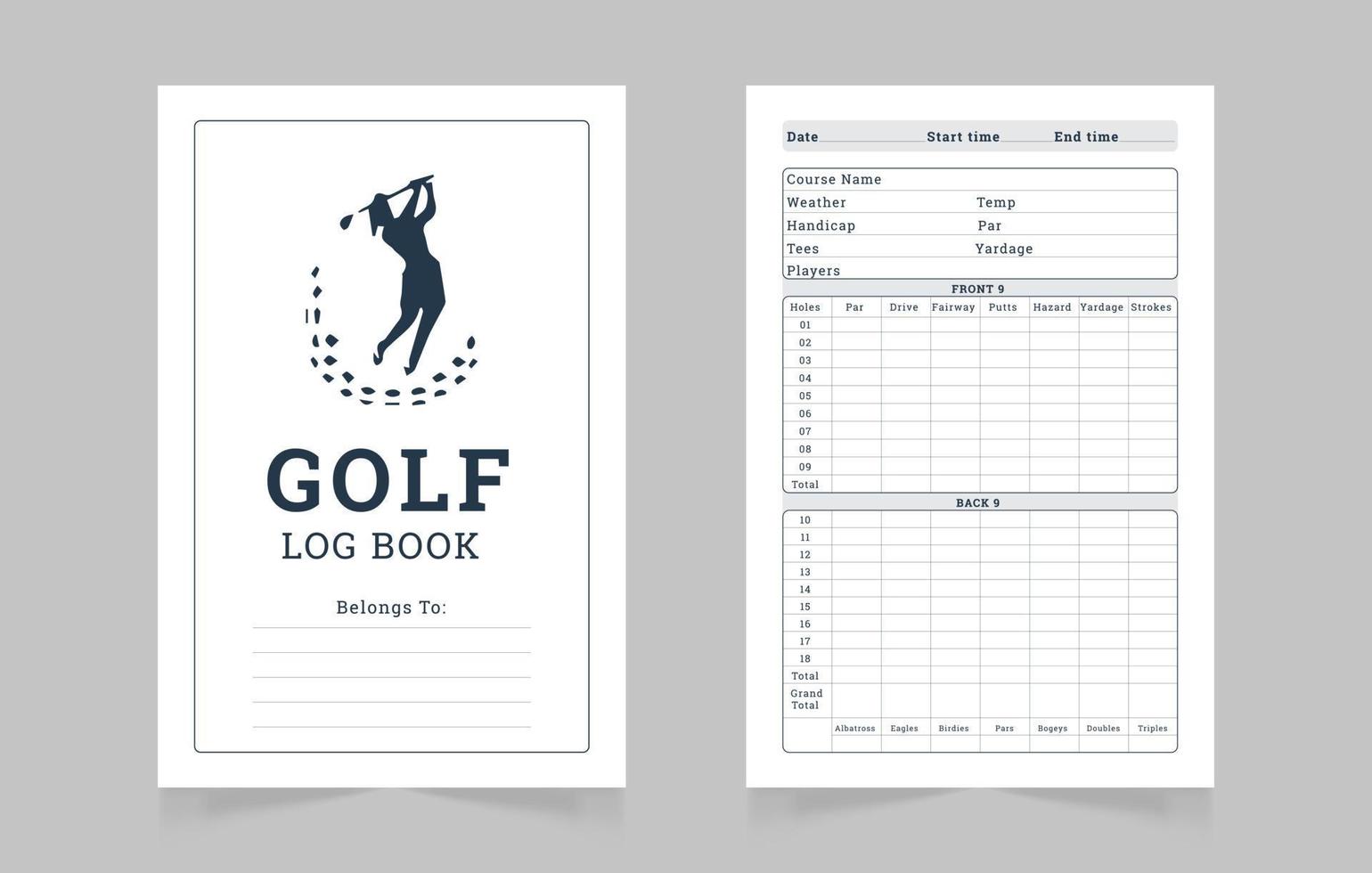 golf log book design template vector