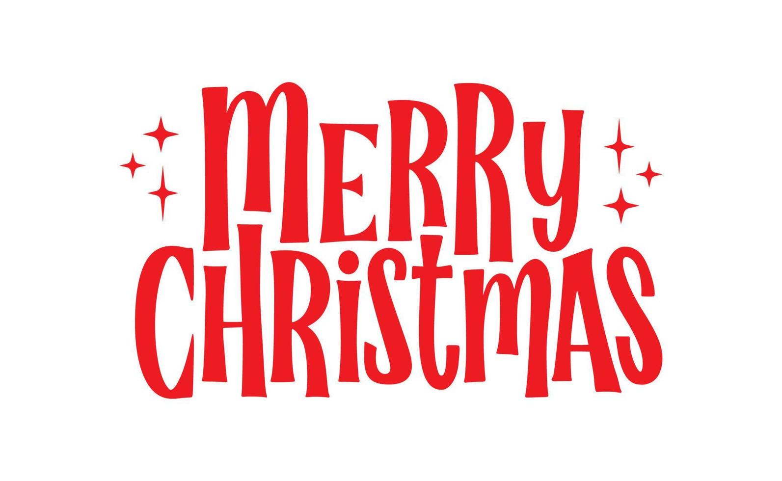 Merry christmas, lettering typography isolated. Vector holiday message element with sparks.