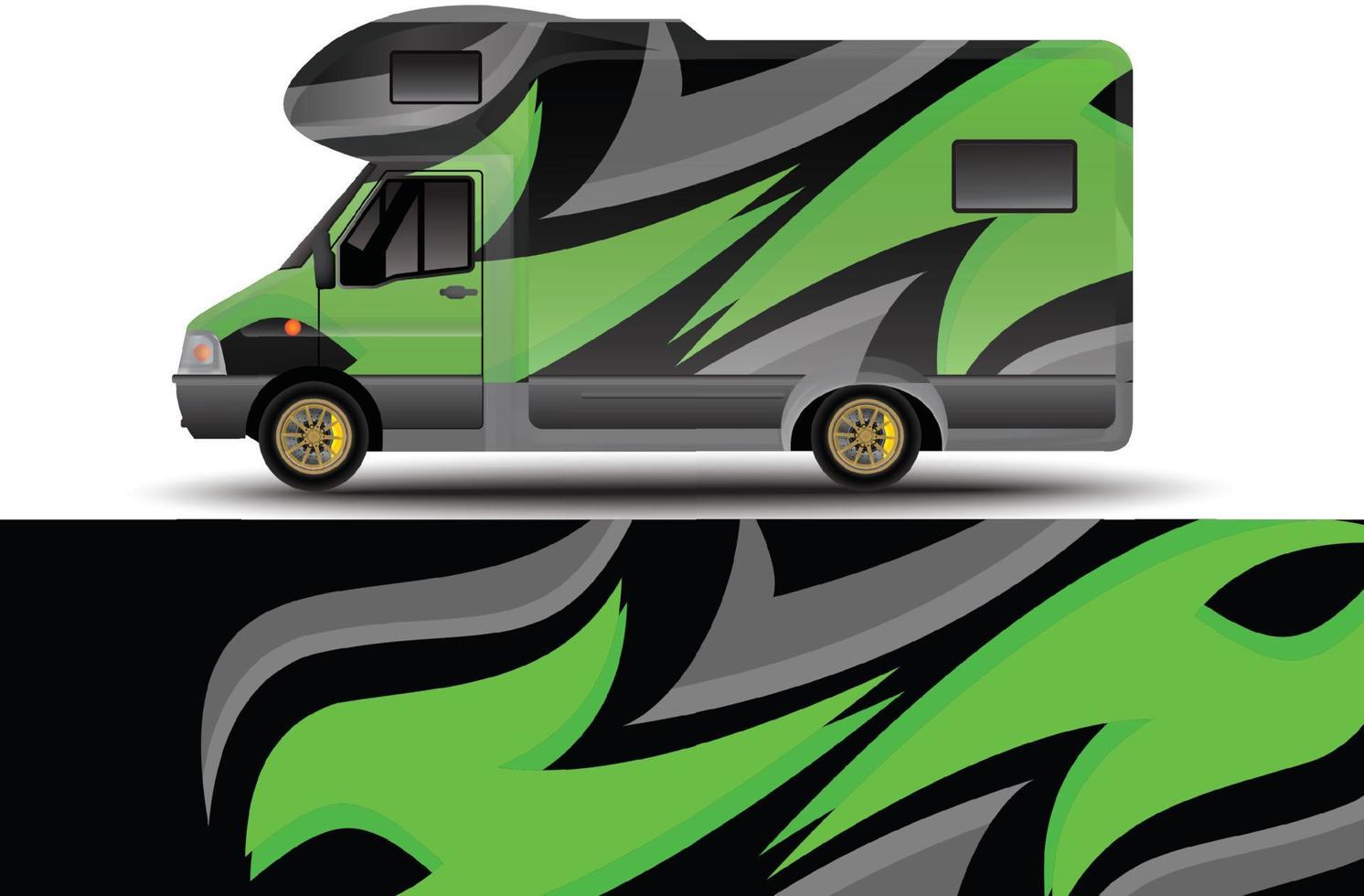 gravis corporate identity camping vehicle branding sticker design side view vector