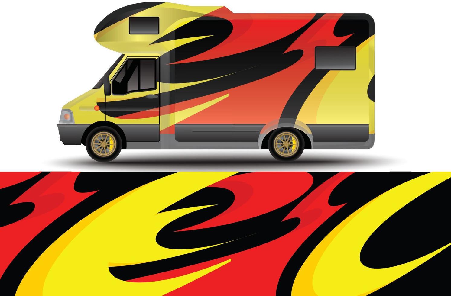 gravis corporate identity camping vehicle branding sticker design side view vector