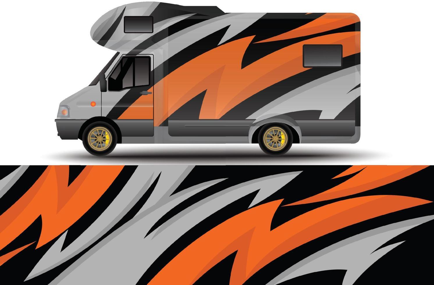 gravis corporate identity camping vehicle branding sticker design side view vector