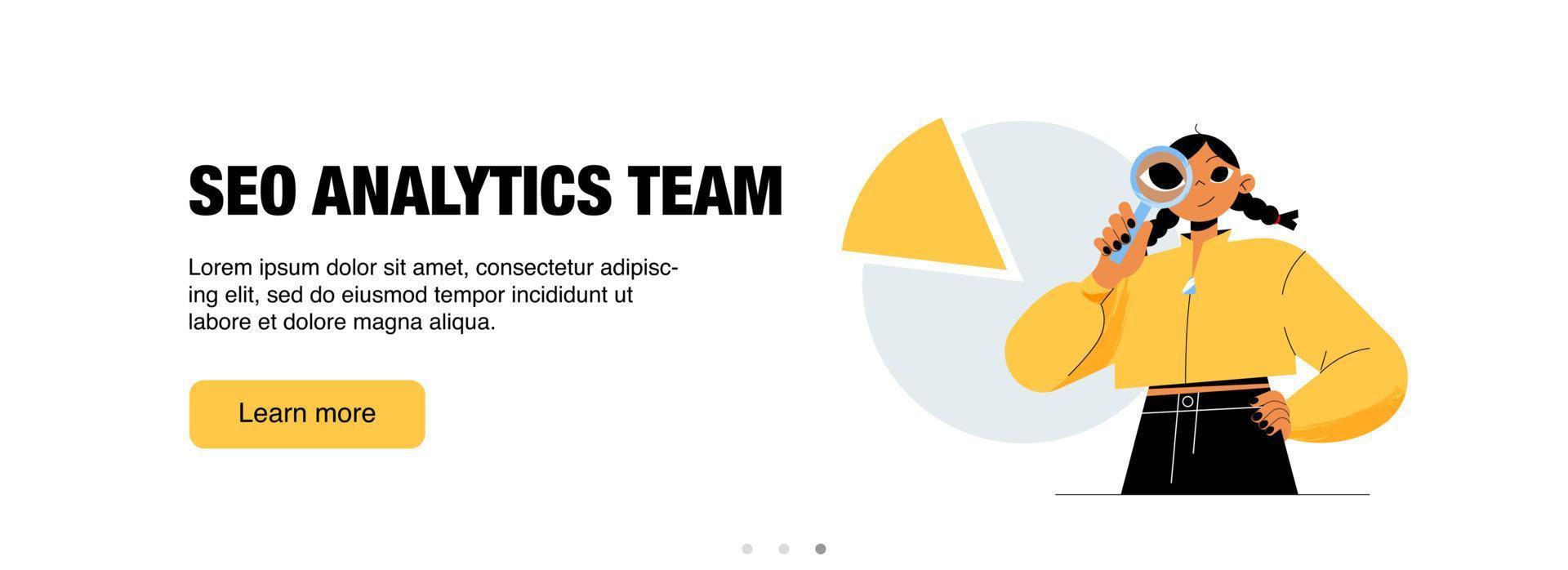 Vector banner of SEO analytics team