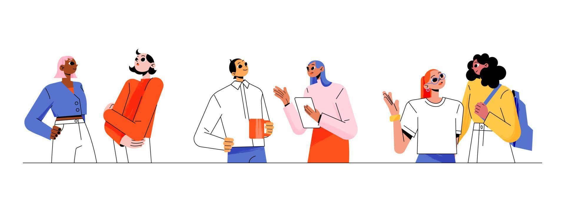 People communication, characters talk vector