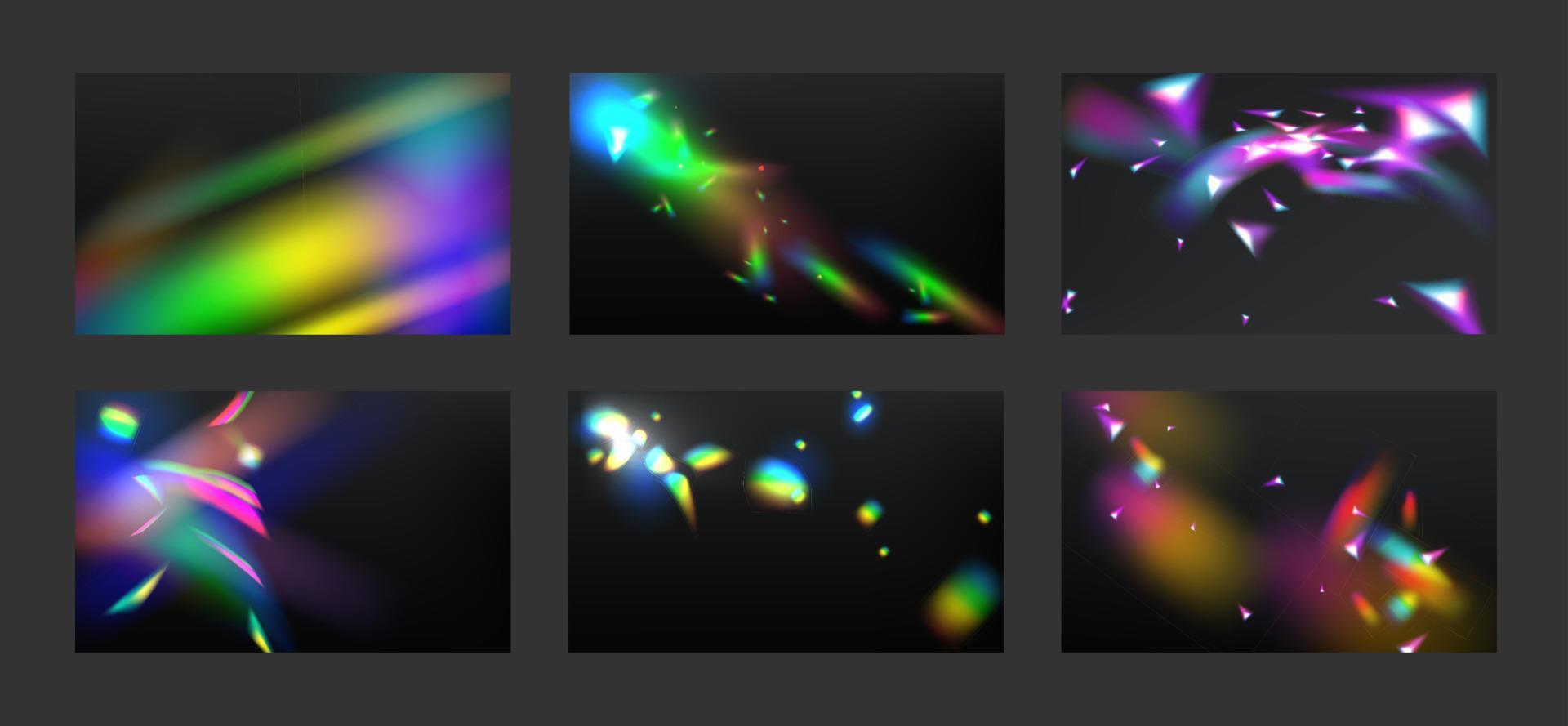 Rainbow streaks and flare, reflection light vector