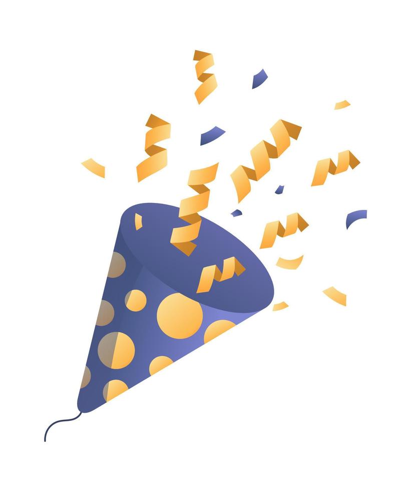 Bright party cracker with confetti vector