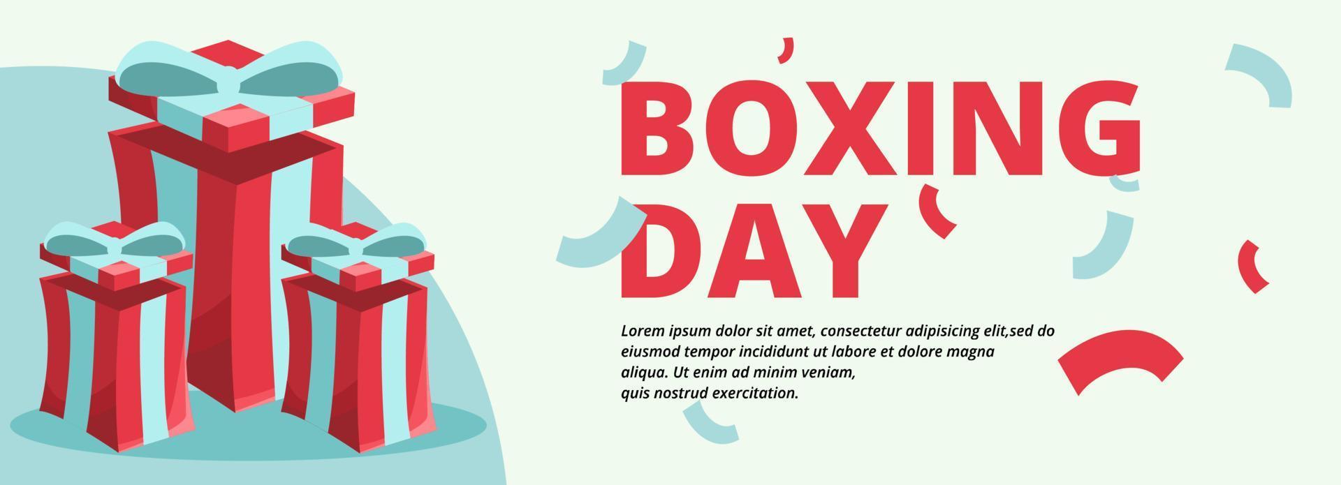 Boxing day celebrated banner template design vector