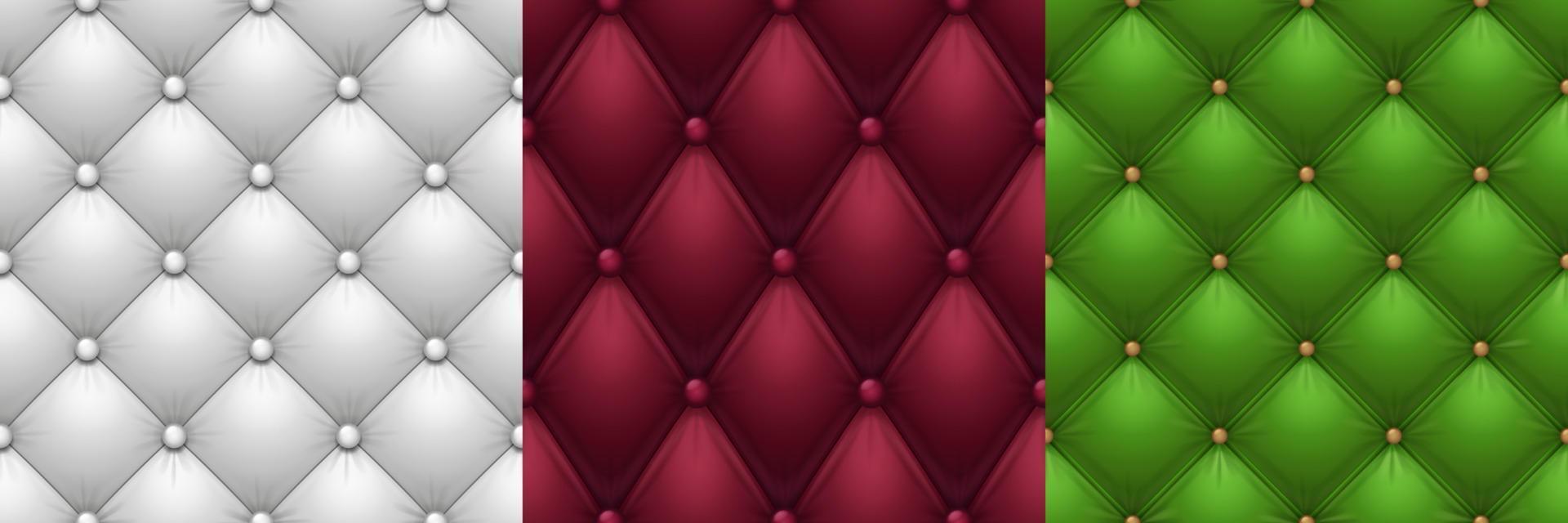 Leather upholstery textures, luxury sofa fabric vector