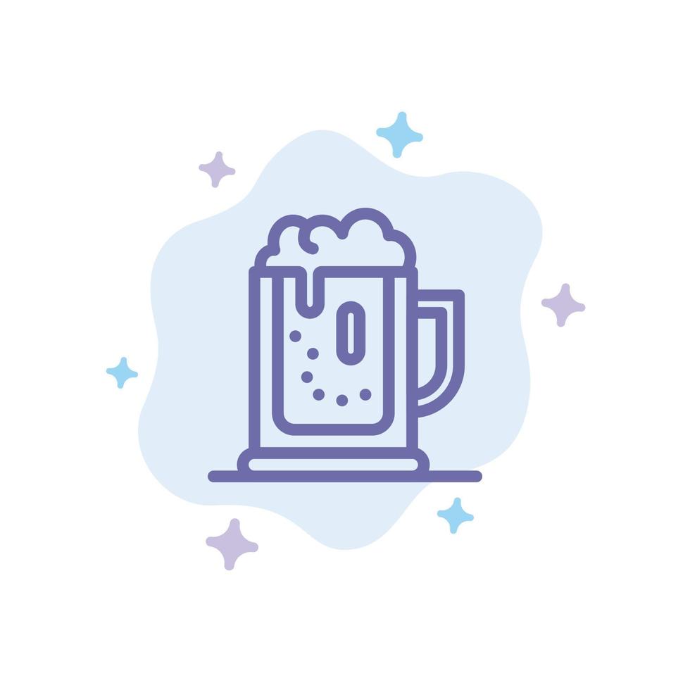 Alcohol party Beer Celebrate Drink Jar Blue Icon on Abstract Cloud Background vector