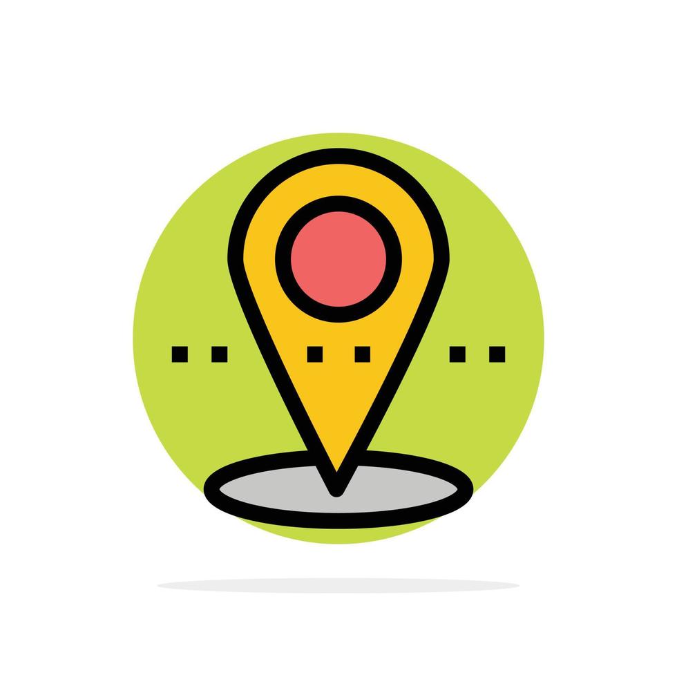 Location Pin Point Abstract Circle Background Flat color Icon vector