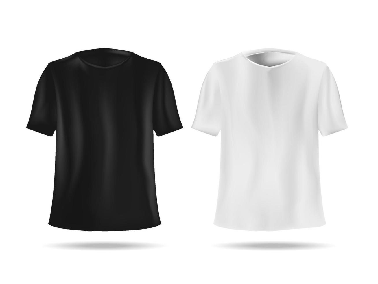 black and white t-shirt vector mockup