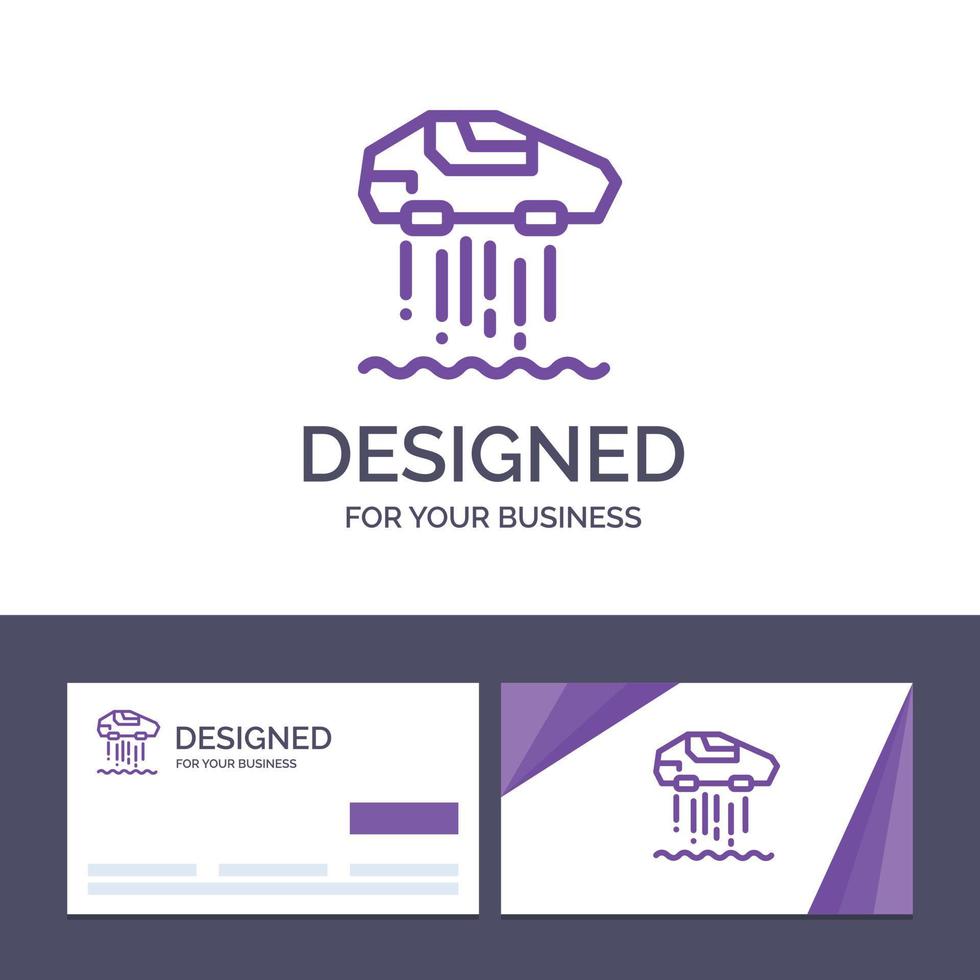 Creative Business Card and Logo template Hover car Personal Car Technology Vector Illustration