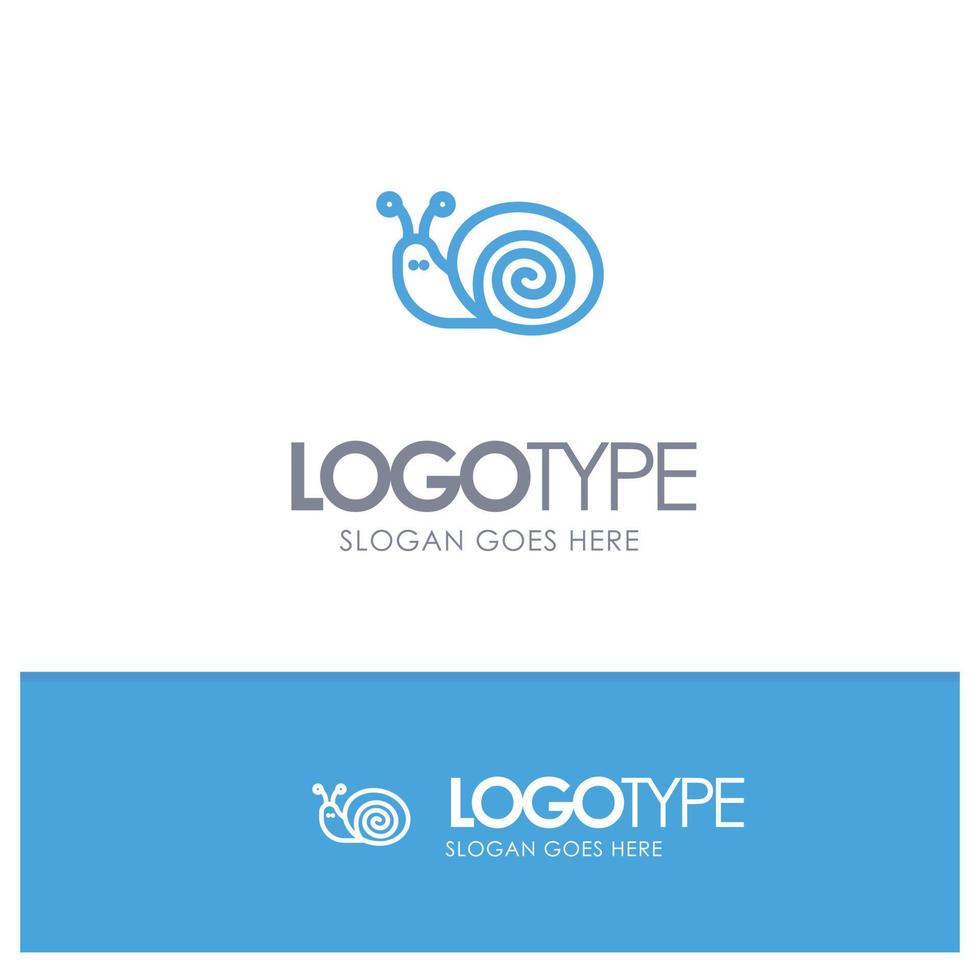 Bug Easter Snail Spring Blue outLine Logo with place for tagline vector
